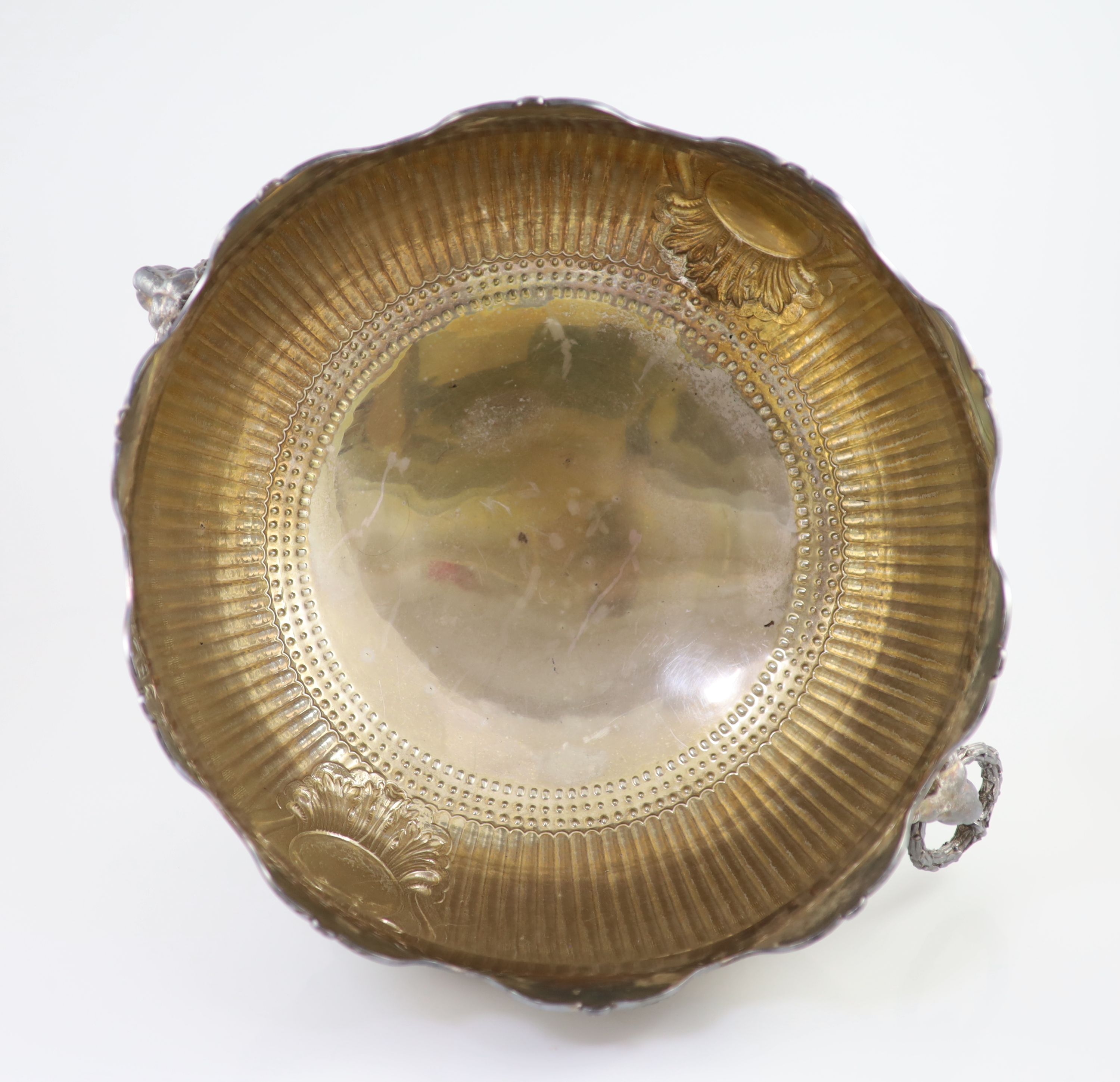 A good large Victorian fluted silver Monteith bowl, by F.B. Thomas & Co, New Bond Street